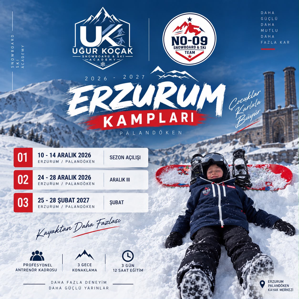 24-28 Aralık 2026 Palandöken 3 gece 3 gün / 12 saat